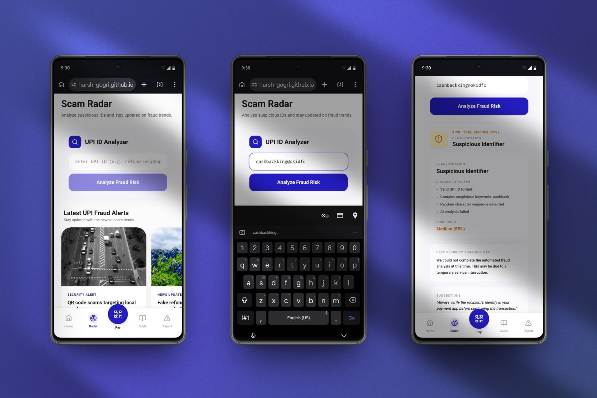 UPI ID Analyzer — Scam Radar